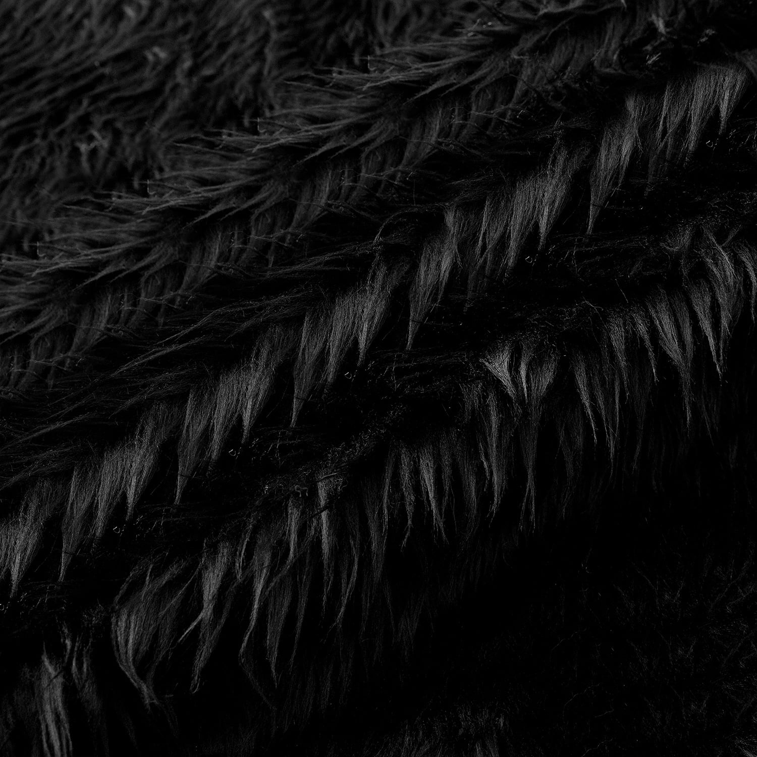 ERDOUY 36x63 Inch Faux Fur Fabric, Ultra-Thick Plush Fluffy Textile for DIY Sewing, Costumes & Dolls,Black