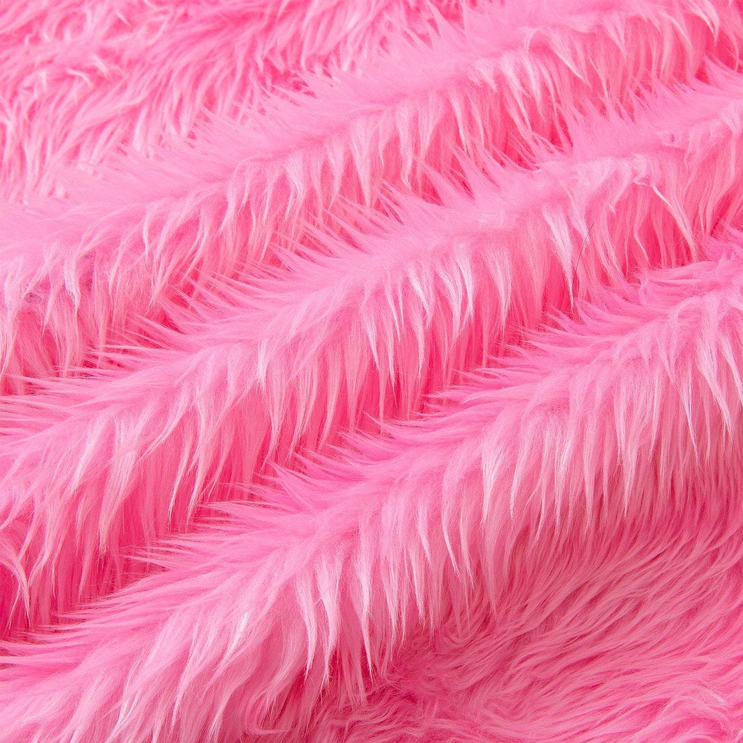 ERDOUY 36x63 Inch Faux Fur Fabric, Ultra-Thick Plush Fluffy Textile for DIY Sewing, Costumes & Dolls,Pink