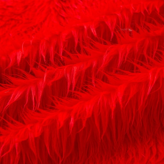 ERDOUY 36x63 Inch Faux Fur Fabric, Ultra-Thick Plush Fluffy Textile for DIY Sewing, Costumes & Dolls,Red