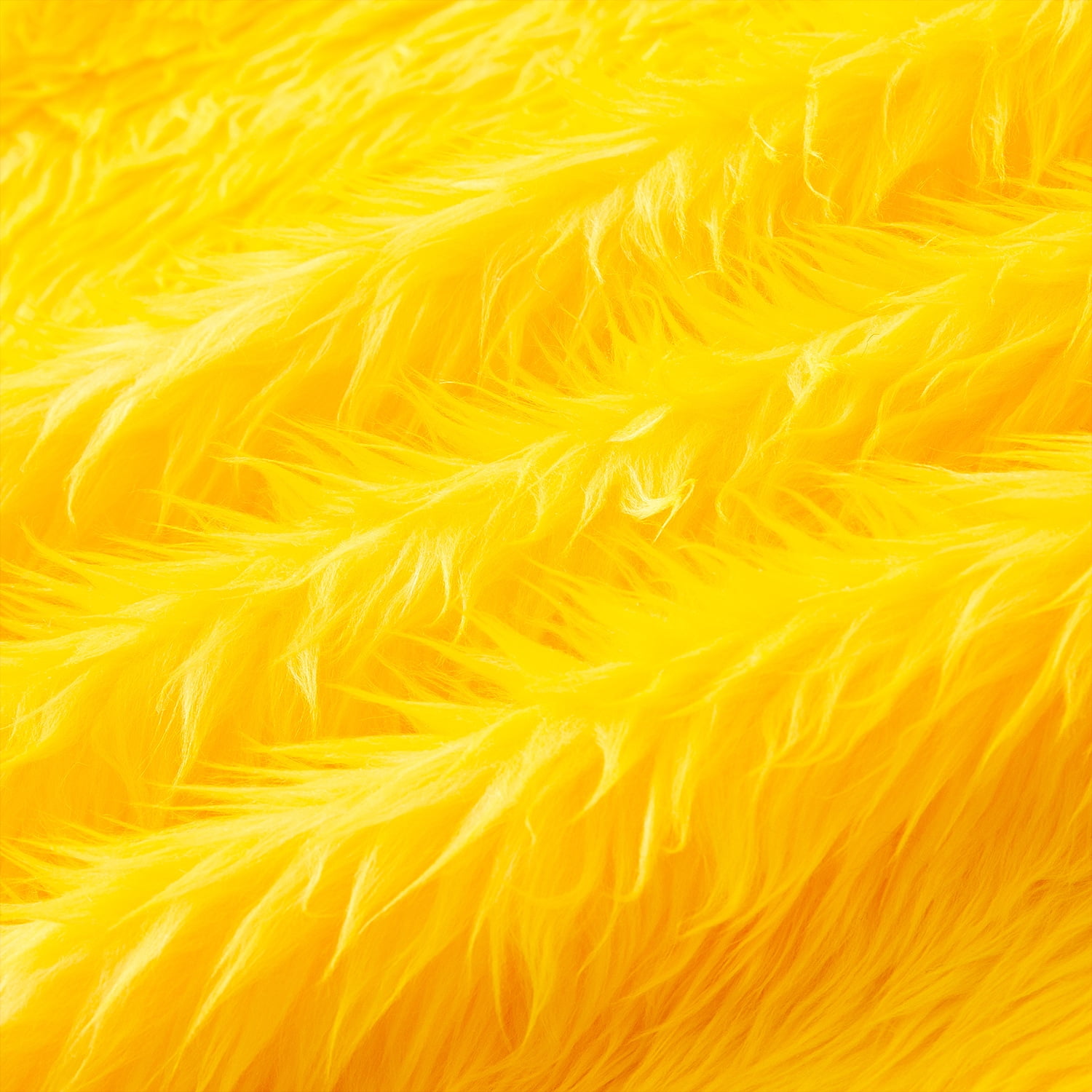ERDOUY 36x63 Inch Faux Fur Fabric, Ultra-Thick Plush Fluffy Textile for DIY Sewing, Costumes & Dolls,Yellow