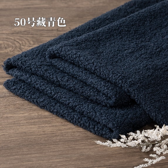 ERDOUY 36x63 Inch Imitation Sheepskin Faux Fur Fabric, Soft Plush Craft Material Ideal for DIY Projects, Sewing & Throw Pillow Making,Dark Blue