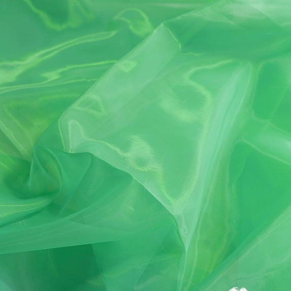 ERDOUY 39.37"×59.06" Transparent Silk Organza Fabric, Mirror-Like Water Glow Lightweight Draped Fabric for Party, Wedding Decor, Photography Background & Stage Costume,Green A