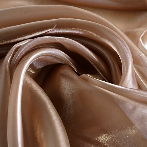 ERDOUY 39.37"  59.06" Water-Gloss Smooth Shiny Satin Organza Fabric, Premium Textile for Wedding Gowns, Bridal Dresses, Headwear Accessories & Home & Party Decor,Brown