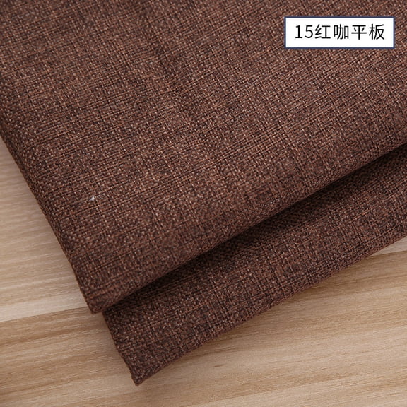 ERDOUY 39*59 Inch Heavy Duty Coarse Linen Style Fabric Cloth, Durable Upholstery Repair Material for Couch Sofa Chair Furniture DIY Projects,Red Coffee