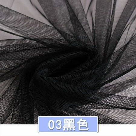 ERDOUY 39" × 63" Breathable Polyester Mesh Netting Tulle Fabric, Versatile Sewing Craft Material for Apparel, Mosquito Nets & DIY Craft Projects, ,Black