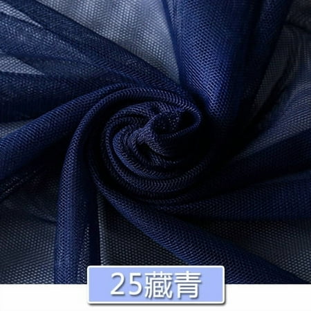 ERDOUY 39" × 63" Breathable Polyester Mesh Netting Tulle Fabric, Versatile Sewing Craft Material for Apparel, Mosquito Nets & DIY Craft Projects, ,Dark Blue A