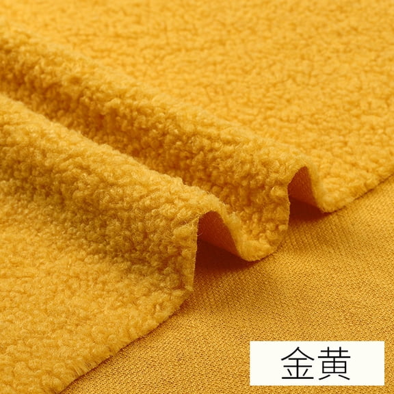 ERDOUY 39" 63" Thickened Plush Lambs Wool Faux Fur Fabric, Premium DIY Sewing Material for Handmade Winter Wear, Plush Toys & Home Decor Projects, Yellow