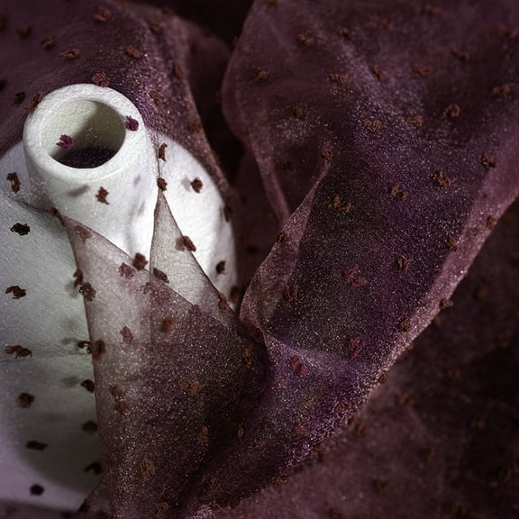 ERDOUY 39x59 Inches Bubble Dot Net Jacquard Organza Fabric, Airy Breathable Cloth for Tutu Skirts & Crafts,Dark Red