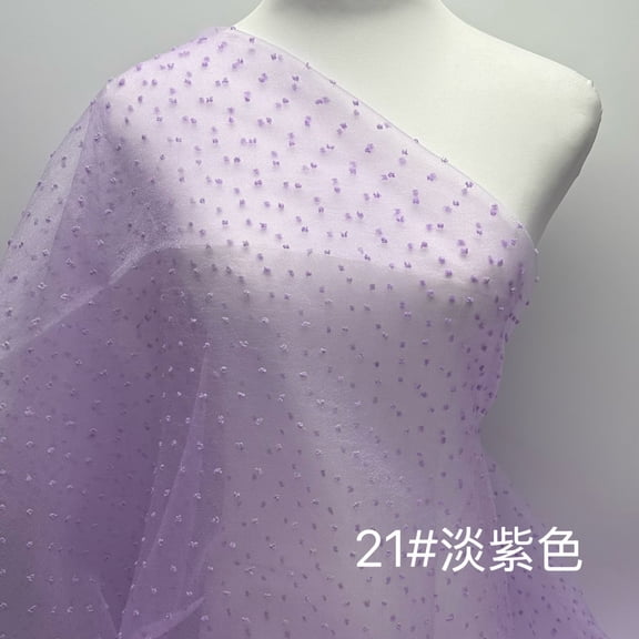 ERDOUY 39x59 Inches Bubble Point Net Jacquard Organza Fabric, Breezy Breathable Material for Puffy Skirts, Dresses, Headwear Accessories & Home Decorations,Purple A
