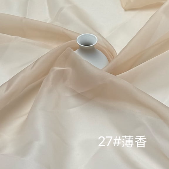 ERDOUY 39x59 Inches Light & Smooth Sheer Organza Fabric, Semi-Transparent Airy Material for Party Decoration, Headwear Accessories & Stage Costumes,Apricot A