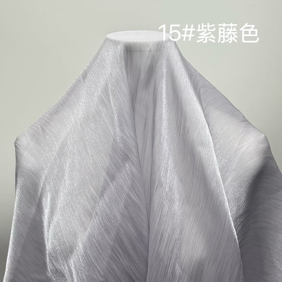 ERDOUY 39x59 Inches Lustrous Shiny Pleated Organza Fabric, Light & Soft Sheer Material for Wedding Dress Gowns, Stage Costumes, Party & Home Decorations,Light Purple
