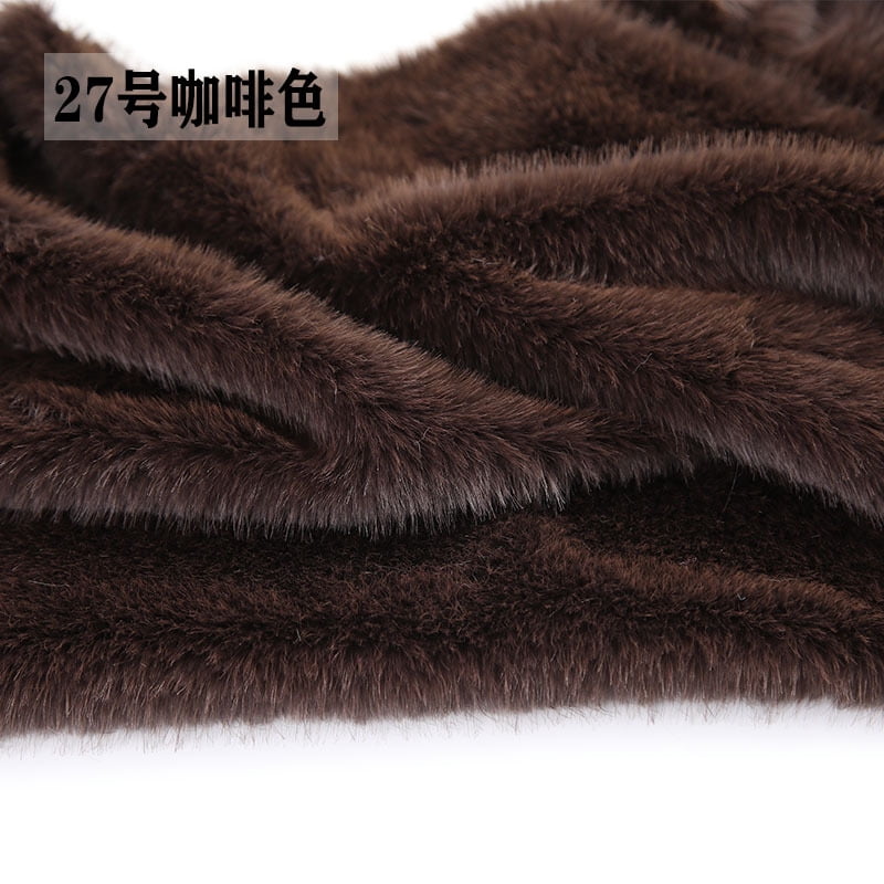ERDOUY 39x63 Inch Short Pile Faux Fur Fabric, Soft Smooth Plush Material for Sewing, Crafts, Hobby Projects & DIY Craft Strips,Coffee Color