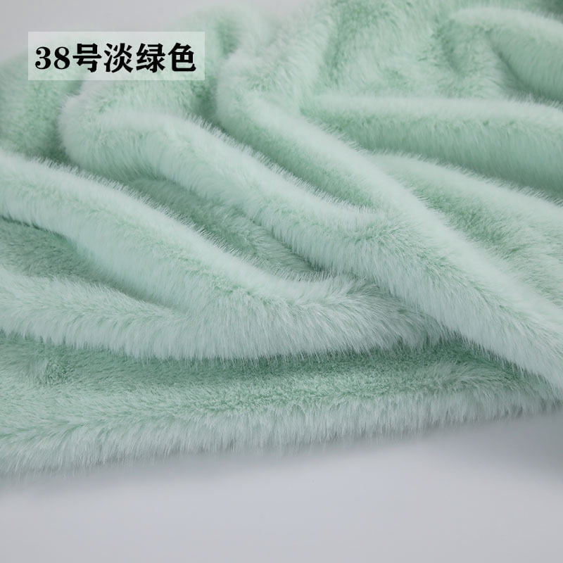 ERDOUY 39x63 Inch Short Pile Faux Fur Fabric, Soft Smooth Plush Material for Sewing, Crafts, Hobby Projects & DIY Craft Strips,Cyan