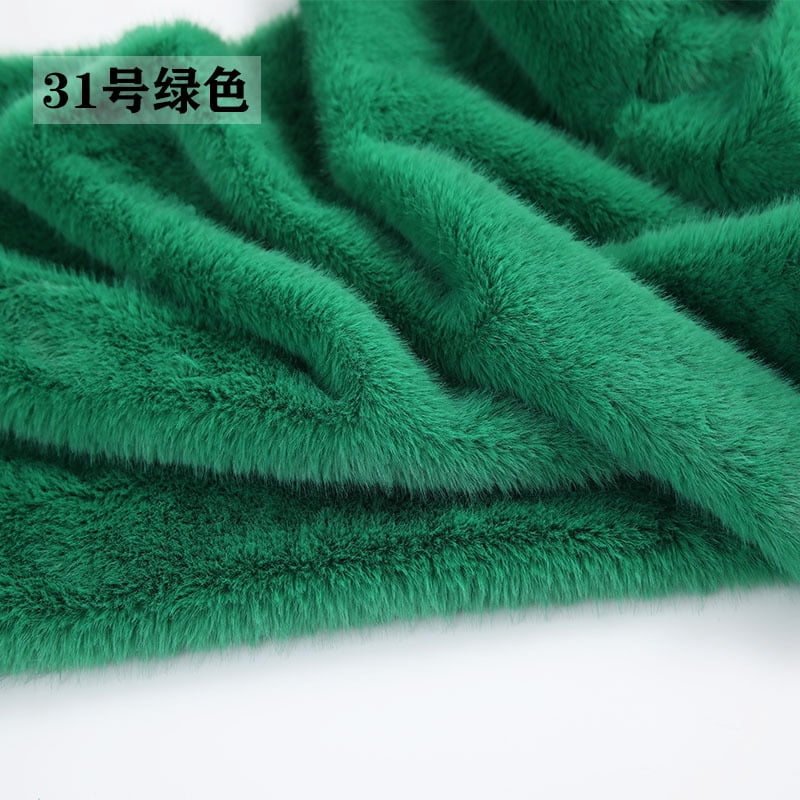 ERDOUY 39x63 Inch Short Pile Faux Fur Fabric, Soft Smooth Plush Material for Sewing, Crafts, Hobby Projects & DIY Craft Strips,Green A