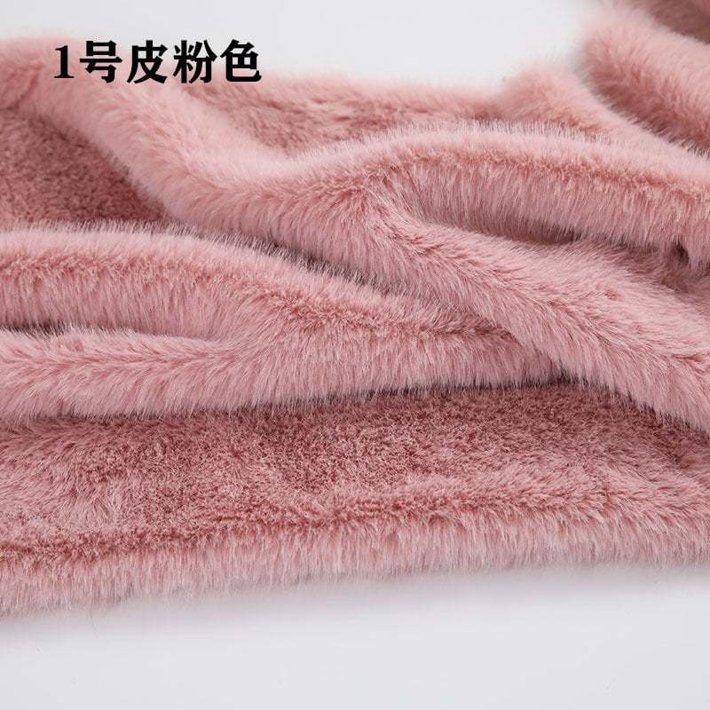 ERDOUY 39x63 Inch Short Pile Faux Fur Fabric, Soft Smooth Plush Material for Sewing, Crafts, Hobby Projects & DIY Craft Strips,Grey Pink