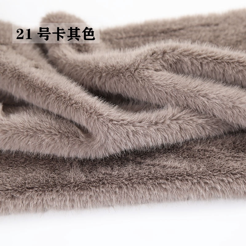 ERDOUY 39x63 Inch Short Pile Faux Fur Fabric, Soft Smooth Plush Material for Sewing, Crafts, Hobby Projects & DIY Craft Strips,Khaki