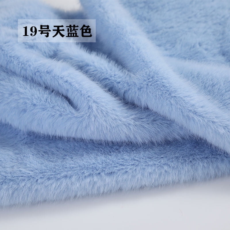 ERDOUY 39x63 Inch Short Pile Faux Fur Fabric, Soft Smooth Plush Material for Sewing, Crafts, Hobby Projects & DIY Craft Strips,Light Blue A