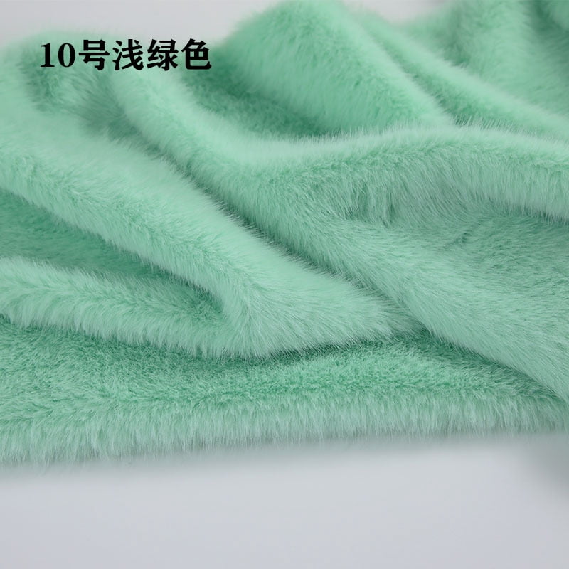 ERDOUY 39x63 Inch Short Pile Faux Fur Fabric, Soft Smooth Plush Material for Sewing, Crafts, Hobby Projects & DIY Craft Strips,Light Green
