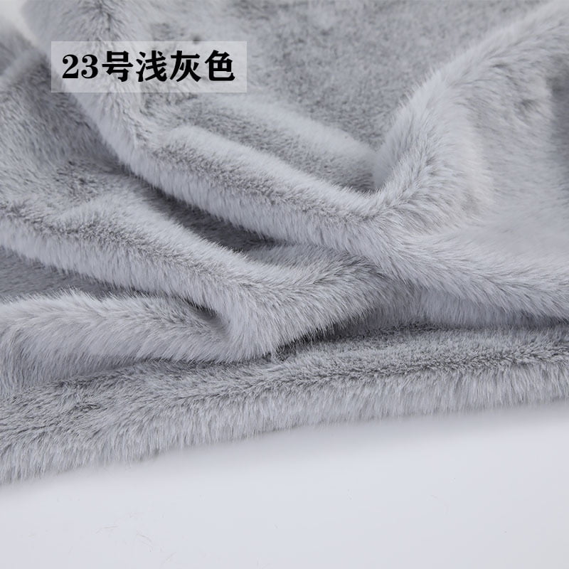 ERDOUY 39x63 Inch Short Pile Faux Fur Fabric, Soft Smooth Plush Material for Sewing, Crafts, Hobby Projects & DIY Craft Strips,Light Grey