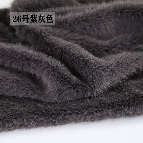 ERDOUY 39x63 Inch Short Pile Faux Fur Fabric, Soft Smooth Plush Material for Sewing, Crafts, Hobby Projects & DIY Craft Strips,Purple Grey