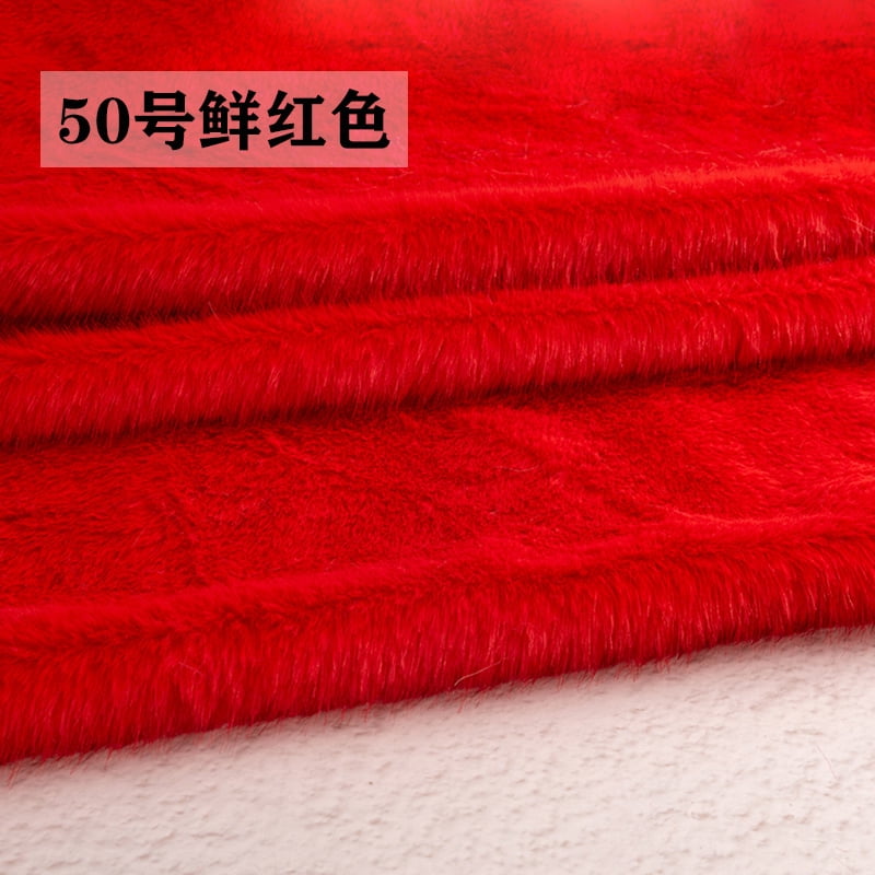 ERDOUY 39x63 Inch Short Pile Faux Fur Fabric, Soft Smooth Plush Material for Sewing, Crafts, Hobby Projects & DIY Craft Strips,Red A