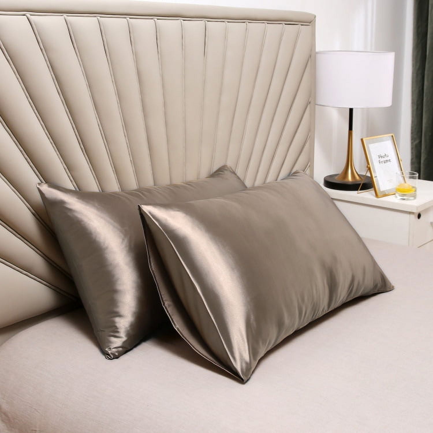 ERDOUY 3Pcs Washed silk pillowcase Soft and skin-friendly, silky touch pillowcase, giving the skin a luxurious hug 20.08x25.98inch(golden）