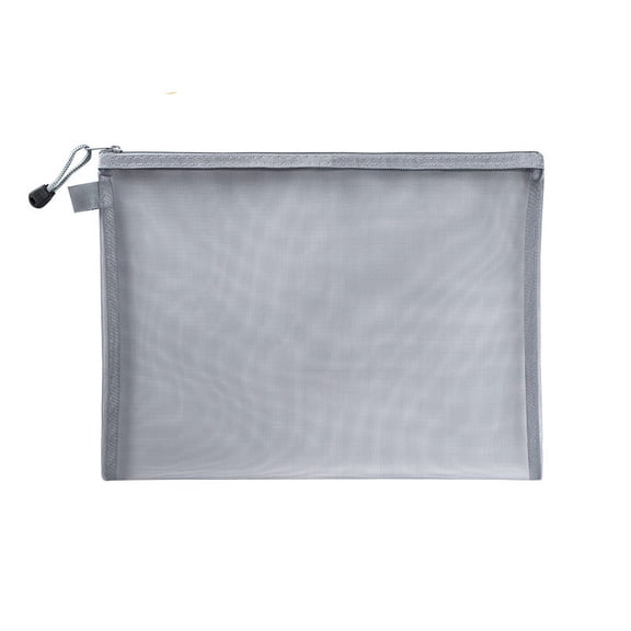 ERDOUY 3pcs A4 Makeup Bag Cosmetic Bag File Folder Mesh Bag Paper Bags Folders Document Storage Bag Testing Paper Pouch Mesh Pouch File Holder File Pouch Zipper Office Material13.2*9.45inGray