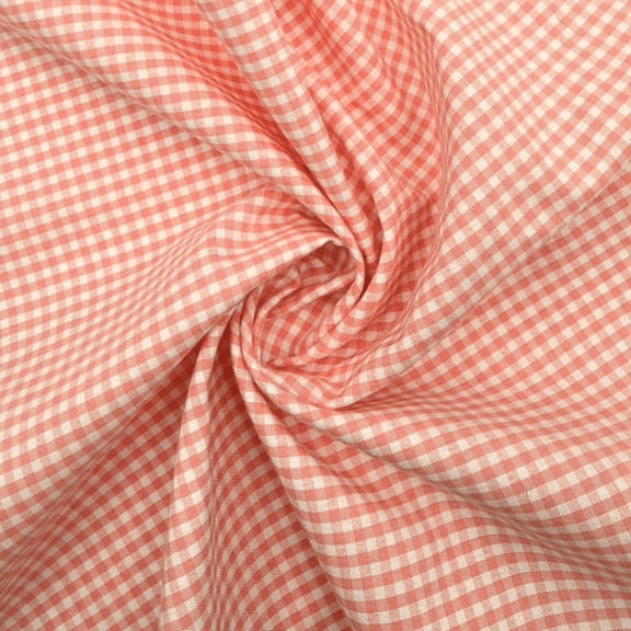 ERDOUY 44mm Grid Gingham Cotton Cloth, Pink & White Plaid Soft Fabric, 59 Inch Width 39 Inch Length for Sewing, Quilting & DIY Decoration