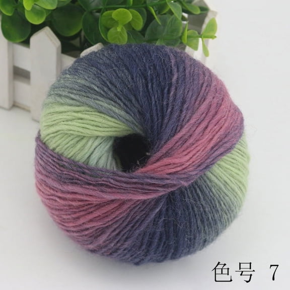 ERDOUY 4 Pack Rainbow Soft Yarn 100% Wool Gradient Multi Color Yarn for Crocheting Knit Total Length 180m×4，784yds，200g，G