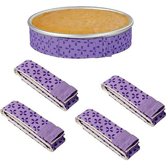 ERDOUY 4 Pcs Cake Pan Protective Strap, Bake Even Strip, Cake Pan Strips for Baking, Cake Pan Strips