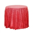 thumbnail image 1 of ERDOUY 47 Inch Round Metallic Sequin Tablecloth, Sparkly Glitter Table Cover Perfect for Birthday Parties & Weddings, Red, 1 of 5