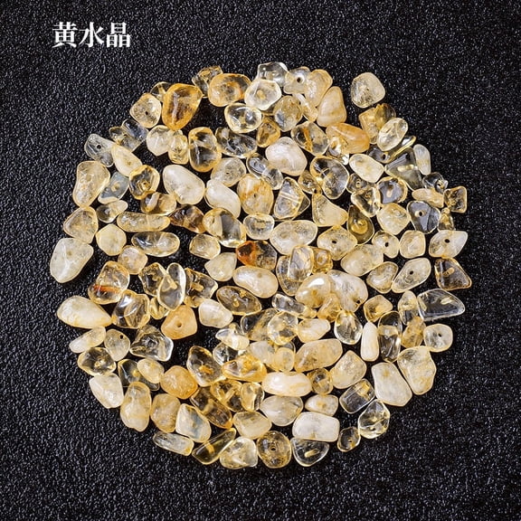 ERDOUY 5 pieces yellow natural crystal crushed stone irregular with holes 5-7mm natural crushed stone DIY bracelet necklace accessories