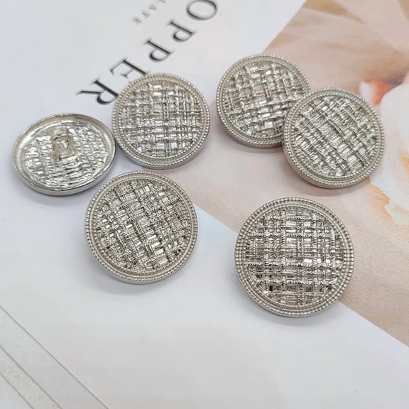 ERDOUY 50 Pcs 25mm Silver Metal Buttons, Durable Sewing Fasteners Garment Accessories, Decorative Buttons for Button Replacement, Clasps & DIY Craft Repairs