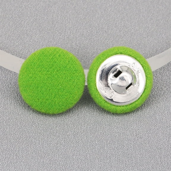 ERDOUY 50 Piece 18mm Plush Buttons, Reusable Polyester & Metal Sewing Fasteners, Decorative Craft Button Set for Fabric Projects, Green