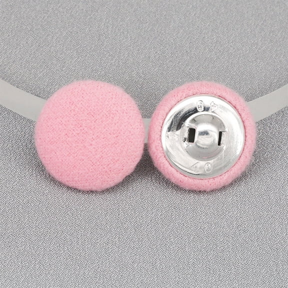 ERDOUY 50 Piece 18mm Plush Buttons, Reusable Polyester & Metal Sewing Fasteners, Decorative Craft Button Set for Fabric Projects, Light Pink