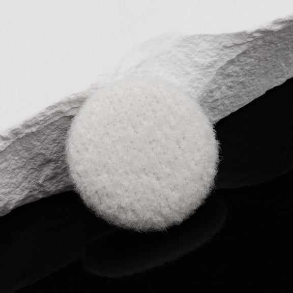 ERDOUY 50 Piece 18mm Plush Buttons, Reusable Polyester & Metal Sewing Fasteners, Decorative Craft Button Set for Fabric Projects, White