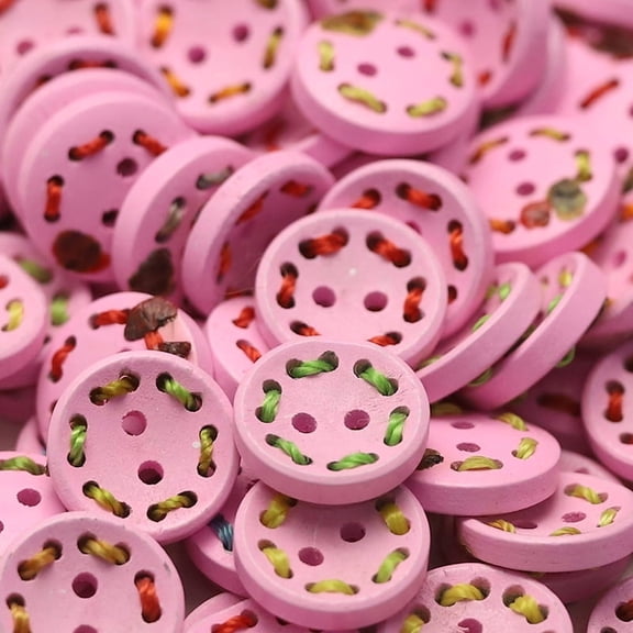 ERDOUY 50-Piece 5/8" Versatile Sewing & Craft Buttons, Durable Decorative Buttons for Knitting, Crochet, Shirts & DIY Decoration Projects, Pink