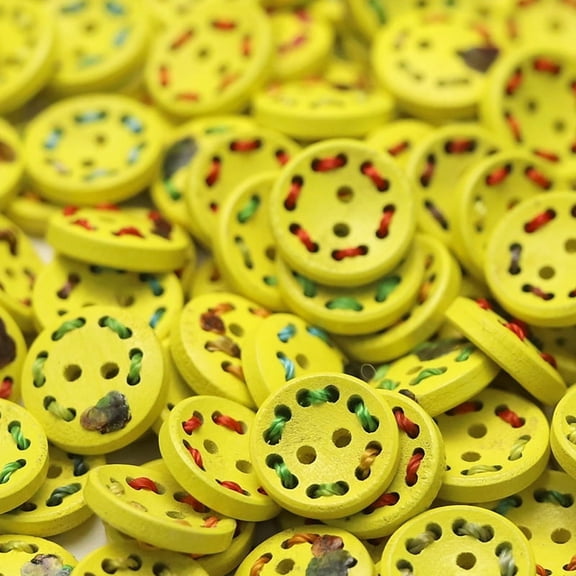 ERDOUY 50-Piece 5/8" Versatile Sewing & Craft Buttons, Durable Decorative Buttons for Knitting, Crochet, Shirts & DIY Decoration Projects, Yellow