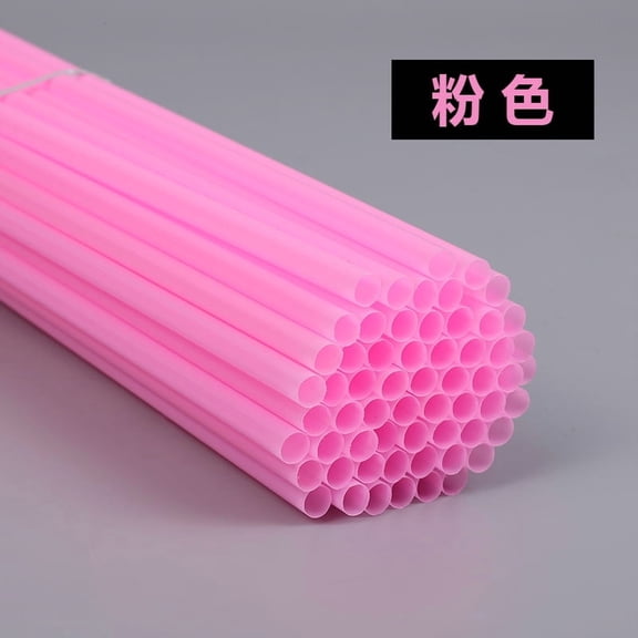 ERDOUY 500 Pcs Food, Grade Disposable Plastic Straws, 19cm (7.48in) Pink Durable Straws for Daily Use, DIY Crafts, Parties & Restaurants