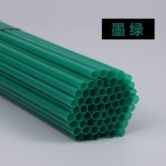 ERDOUY 500 Pcs Food, Grade Disposable Plastic Straws, 26cm (10.24in) Dark Green Durable Straws for Daily Use, DIY Crafts, Parties & Restaurants