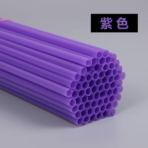 ERDOUY 500 Pcs Food, Grade Disposable Plastic Straws, 26cm (10.24in) Purple Durable Straws for Daily Use, DIY Crafts, Parties & Restaurants