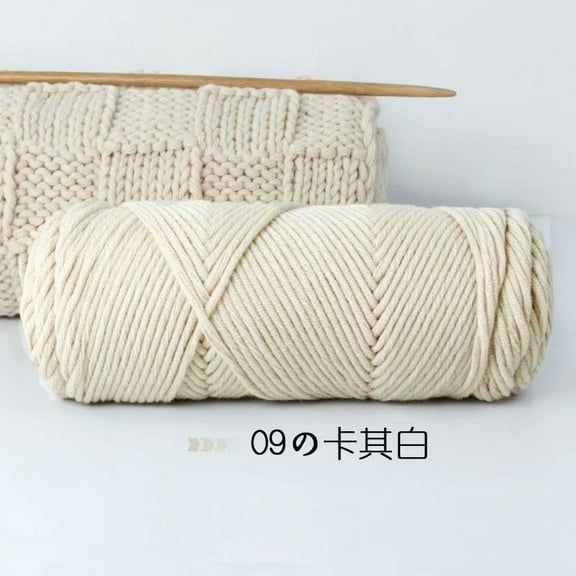 ERDOUY 500g Pure Wool Yarn for Knitting & Crocheting - Premium Hand-Dyed Natural Fiber, Super Soft Durable Yarn for Sweaters, Scarves, Blankets| Hometown Wool Craft Supplies Khaki White