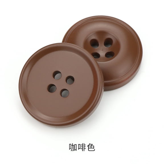 ERDOUY 50PCS 20mm Resin Sewing Buttons, Decorative Plastic Button Replacement for Garment Accessories, Sewing Fasteners with Clasps for Clothing Decoration,Dark Brown