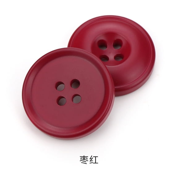 ERDOUY 50PCS 22mm Resin Sewing Buttons, Decorative Plastic Button Replacement for Garment Accessories, Sewing Fasteners with Clasps for Clothing Decoration,Dark Red