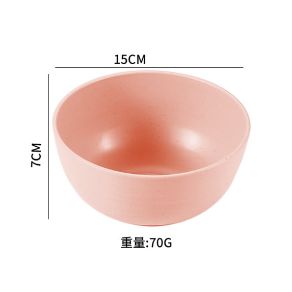 ERDOUY 5Pcs 5.9*2.7in Unbreakable Wheat Straw Bowls, Microwave & Dishwasher Safe Reusable Kitchen Bowls for Cereal, Soup, Rice & Snacks, Pink