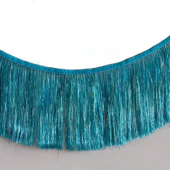 ERDOUY 6 Packs 118*11.8in Thickened encryption Foil Fringe Garland Metallic Tinsel Foil Garland Wall Hanging Fringe Banner for Wedding Birthday Parties Holiday Decorations and More,Light blue