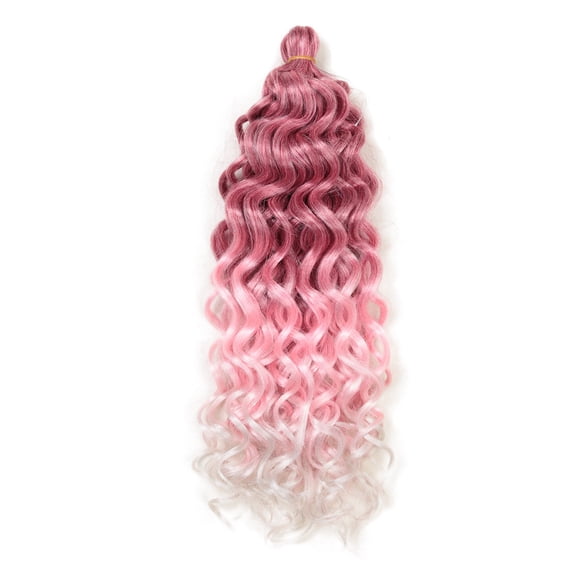 ERDOUY 6 Packs 18 Inch Synthetic Deep Twist Crochet Hair, Bohemian Crochet Braids with Deep Wave for Braiding ExtensionsGradient powder B