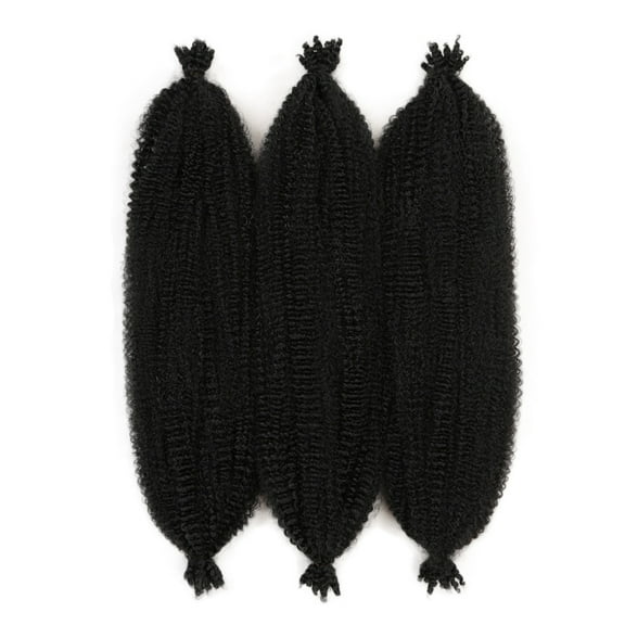 ERDOUY 6 Packs 24" Voluminous Springy Afro Twist Crochet Braids, Twisted-Up Design for Lightweight & Bouncy Styling，Jet Black