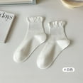 thumbnail image 1 of ERDOUY 6 pairs of Womens Cotton Crew Socks, Thin Soft Comfort Breathable Dress Socks, Above Ankle Crew Socks for Business, Casual，Athletic Sock (White）, 1 of 2