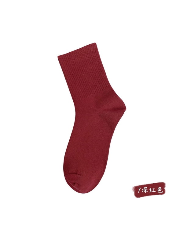 6 pairs of Womens Above - Ankle Cotton Crew Socks: Thin, Soft, Comfortable & Breathable for Business, Casual, and Athletic Use(Red